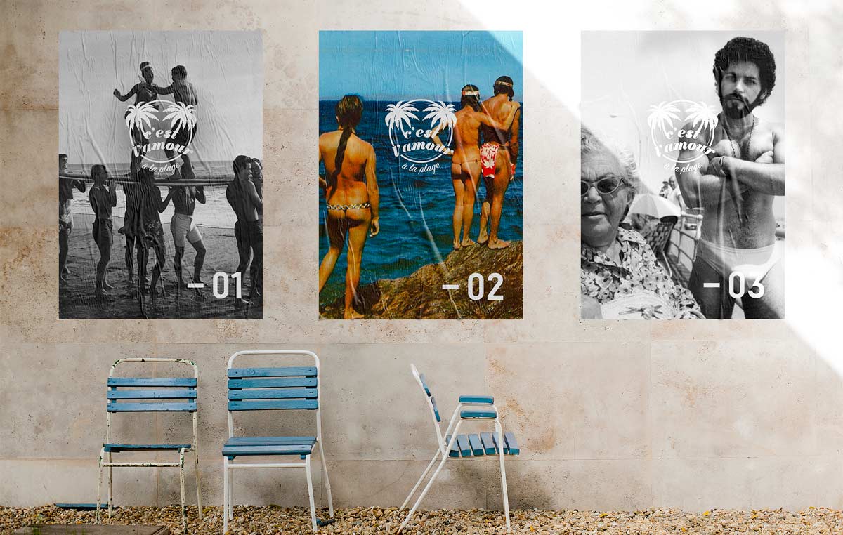 juliette-seban-amour-plage-affiches Juliette Seban – Horde – C'est l'amour à la plage – Communication affiche flyers logo