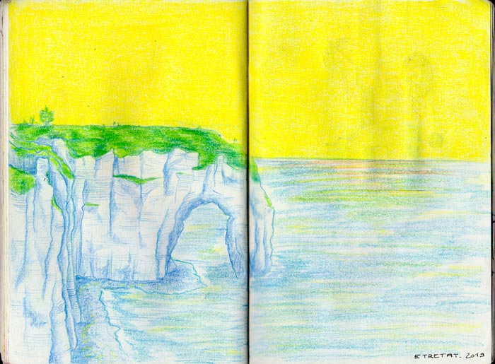 Juliette Seban – Carnet de croquis – Étretat