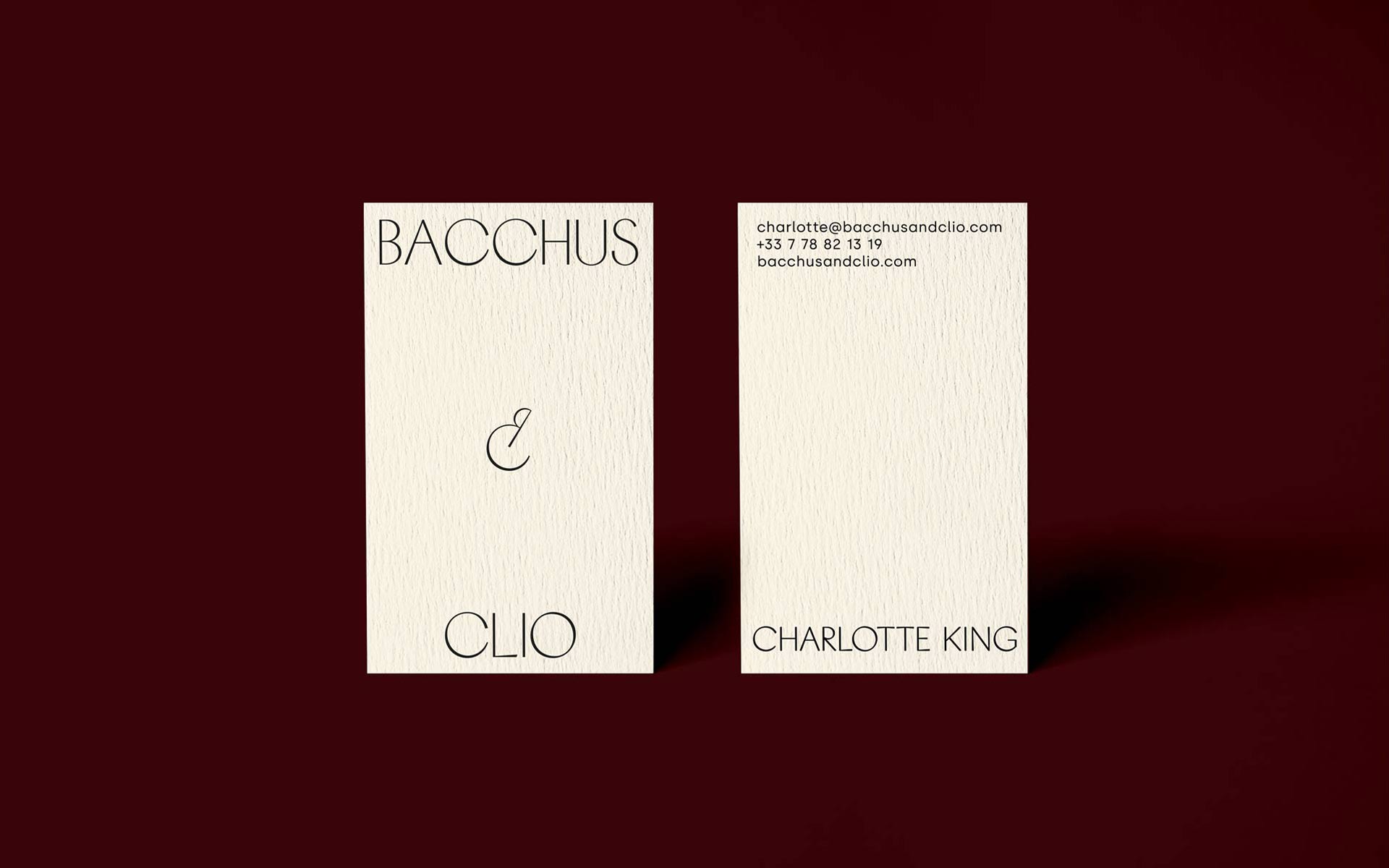 Juliette Seban – Bacchus and Clio – Business cards Charlotte