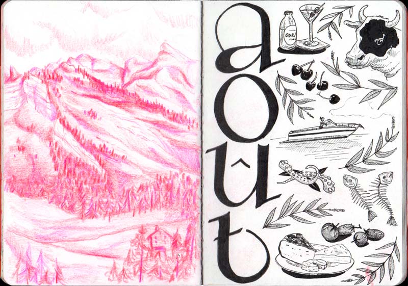 Juliette Seban – Carnet de croquis – Août à la montagne