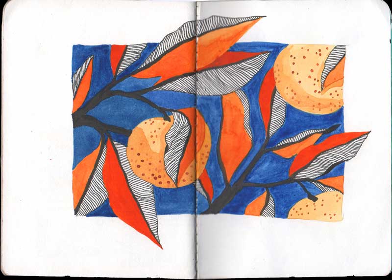 Juliette Seban – Carnet de croquis – Oranges