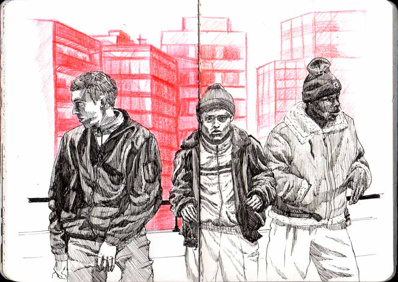 Juliette Seban – Carnet de croquis – La Haine