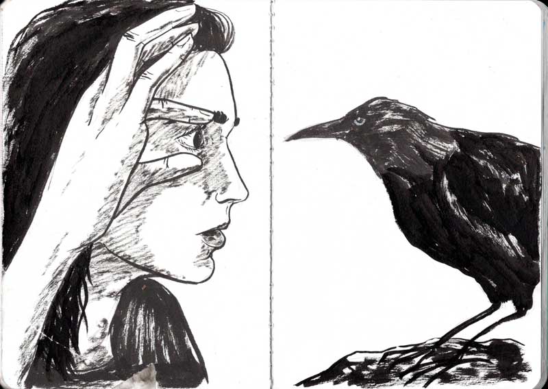 Juliette Seban – Carnet de croquis – Corbeau