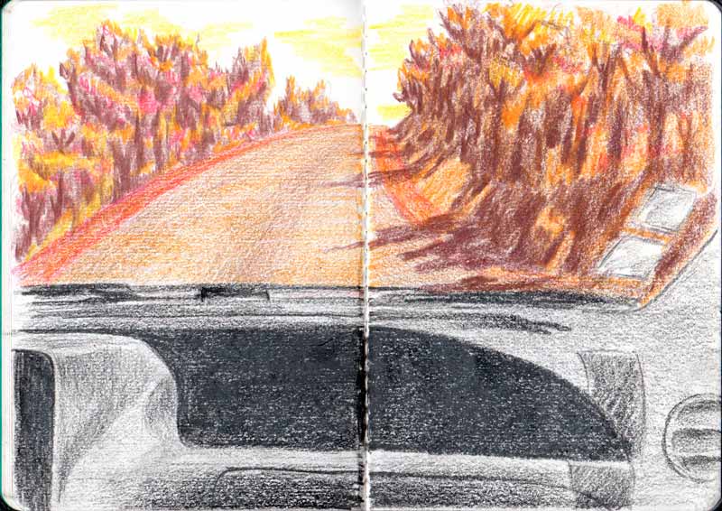 Juliette Seban – Carnet de croquis – Route