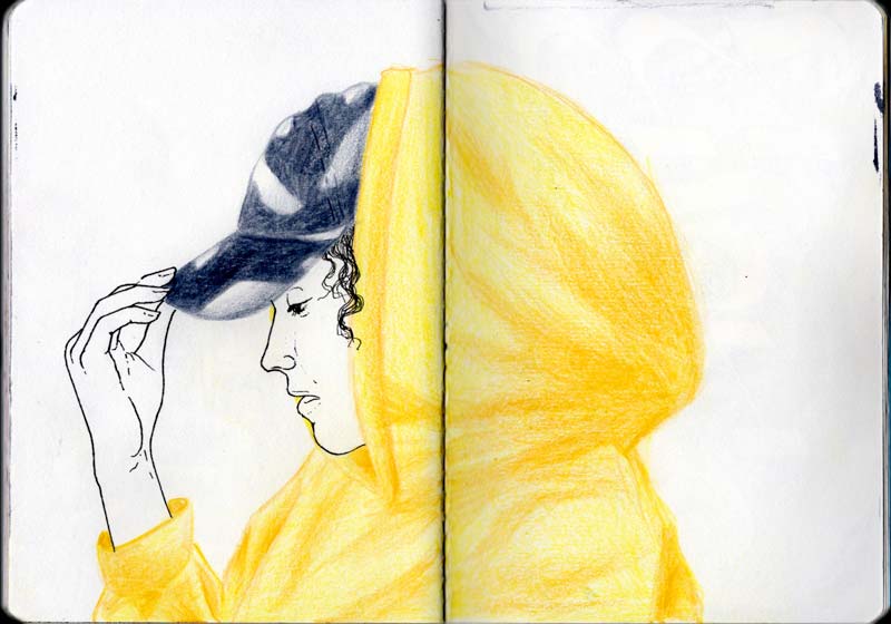 Juliette Seban – Carnet de croquis – Capuche jaune